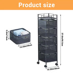 GustoWave 5 Tier Rotating Kitchen Storage Rack Cart