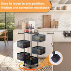 GustoWave 5 Tier Rotating Kitchen Storage Rack Cart
