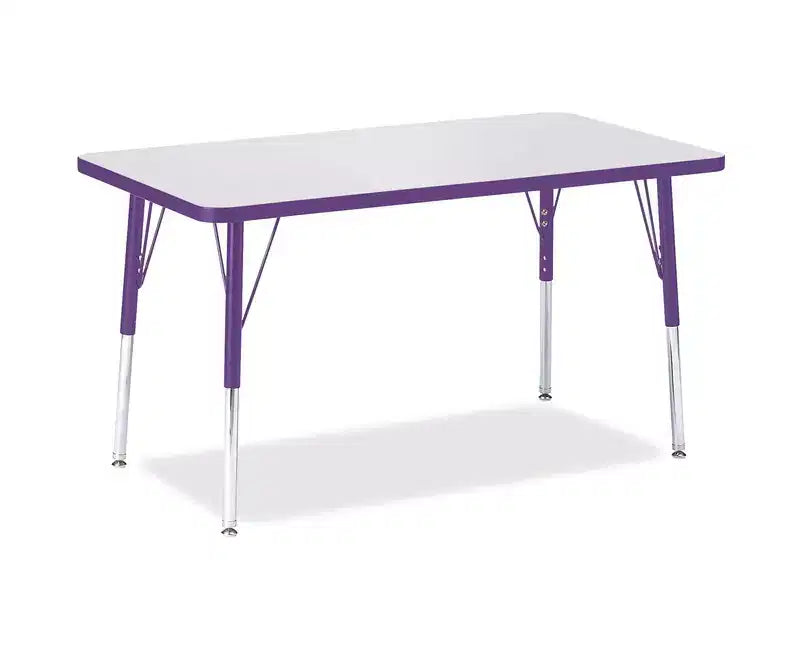 Jonti-Craft Berries Adult Height Color Edge Rectangle Table (24 x 36) in Purple