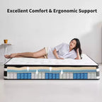 12 Inch King Size Breathable Cover Certipur-US Memory Foam Individual Pocket Spring Hybrid Mattress