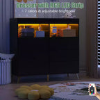 COZONY Dresser for Bedroom with Changing Table Top, 6 Drawer Baby Changing Table Dresser with Open Shelves