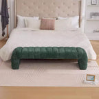 TUYOHW Modern Ottoman Bench with Chenille Tufted Upholstered End of Bed Bench Rectangle Daybed Chaise Vanity Stool for Living Room, Entryway