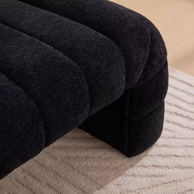 TUYOHW Modern Ottoman Bench with Chenille Tufted Upholstered End of Bed Bench Rectangle Daybed Chaise Vanity Stool for Living Room, Entryway