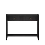 Console Table Entryway Table Sofa Side Table Storage Accent Table with Drawers & Shelf, Black - ModernLuxe