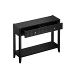 Console Table Entryway Table Sofa Side Table Storage Accent Table with Drawers & Shelf, Black - ModernLuxe