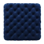 Okak Velvet Ottoman with Button-Tufted Diamond Stitch, Square Entryway Bench with Smooth Touch, Foot Stools Ottoman for Living Room