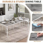 Rectangular Dining Table for 6, 78.8 Inch Rustic Farmhouse Kitchen Table,Long Wooden Dining Room Table, Dinette and Dinner Desk for Party,Big Family