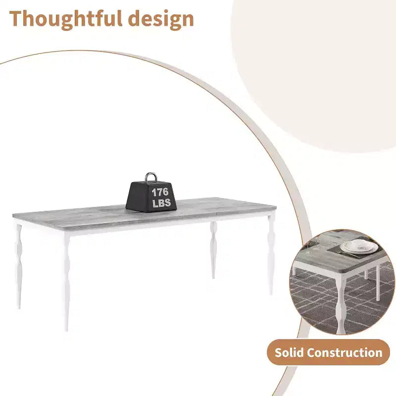 Rectangular Dining Table for 6, 78.8 Inch Rustic Farmhouse Kitchen Table,Long Wooden Dining Room Table, Dinette and Dinner Desk for Party,Big Family