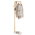Coat Rack Freestanding with Quartz Stone Base and 3 Round Hooks