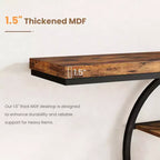 55 Industrial Entryway Table with 5-Tier Storage - O-Shaped Metal Frame Console for Hallway Living Room