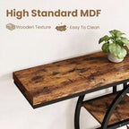55 Industrial Entryway Table with 5-Tier Storage - O-Shaped Metal Frame Console for Hallway Living Room