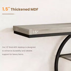 55 Industrial Entryway Table with 5-Tier Storage - O-Shaped Metal Frame Console for Hallway Living Room