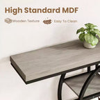 55 Industrial Entryway Table with 5-Tier Storage - O-Shaped Metal Frame Console for Hallway Living Room