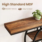 55 Industrial Entryway Table with 5-Tier Storage - O-Shaped Metal Frame Console for Hallway Living Room