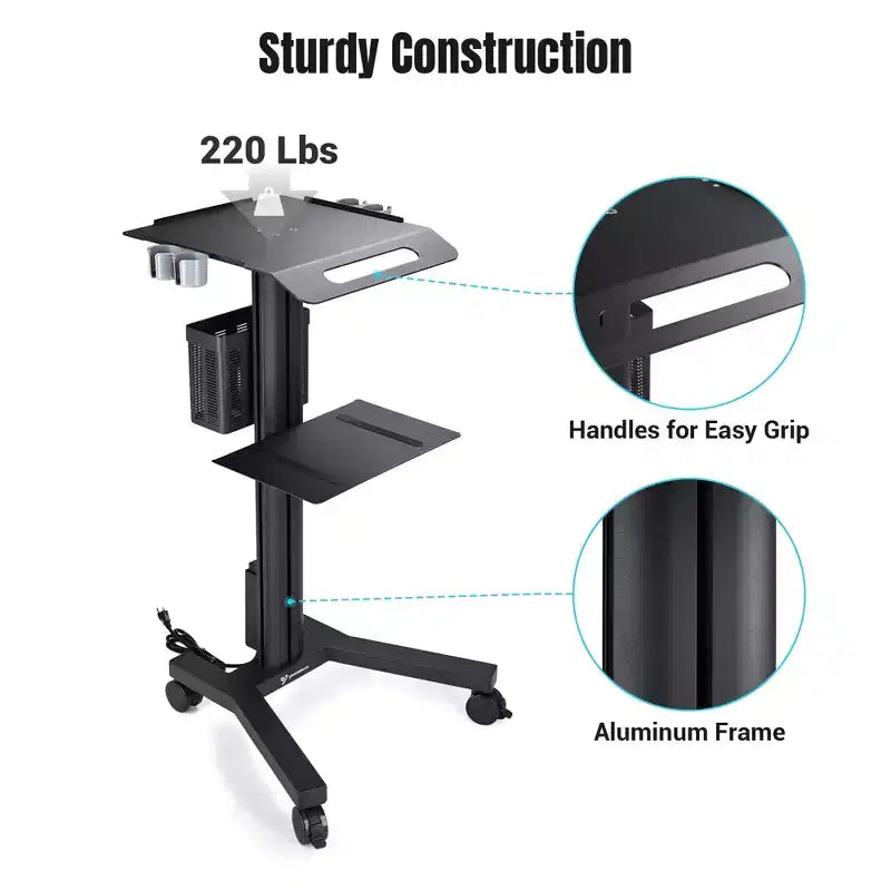 Yescom Mobile Laptop Cart Trolley with Front Display Panel for Lab Conference