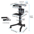Yescom Mobile Laptop Cart Trolley with Front Display Panel for Lab Conference