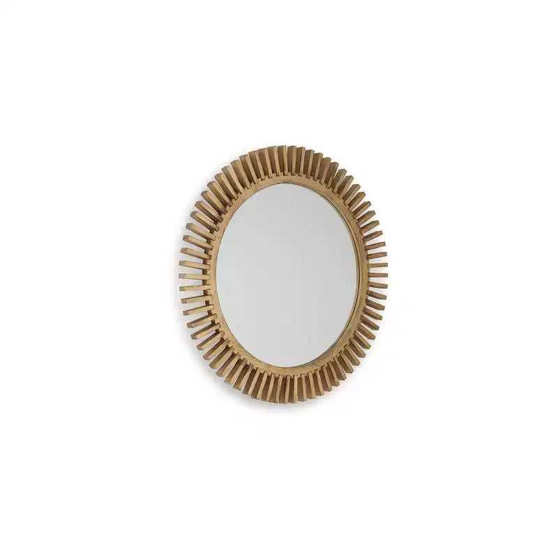 Signature Design by Ashley Tedwell Wall Accent Mirror with Brown Suburst Frame