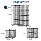 12-Cube Metal Storage Shelf, Wire Cube Storage Organizer, for Closet Study Bedroom Office