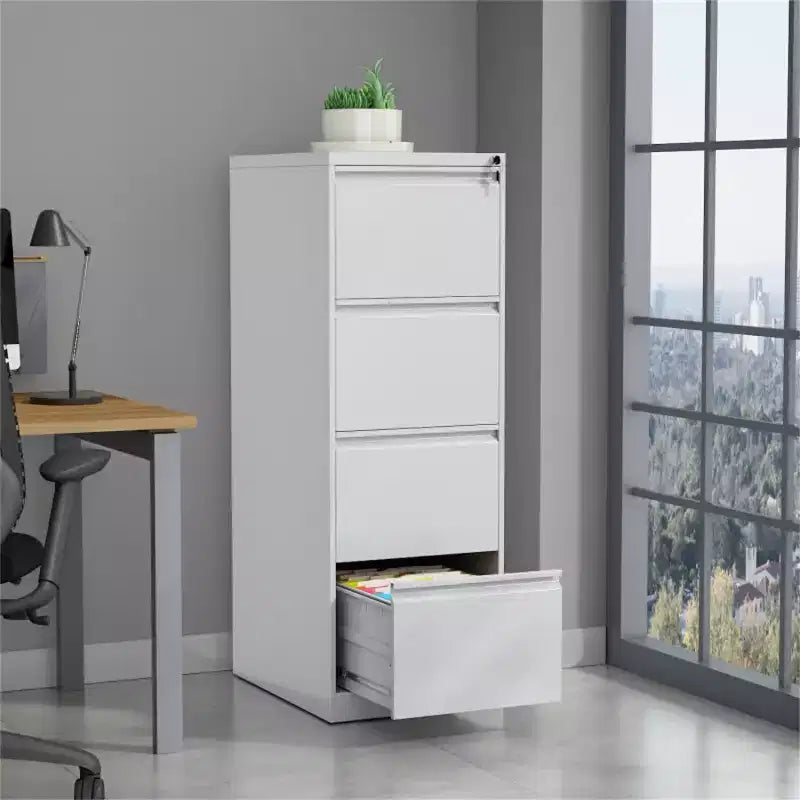 COZONY 4 Drawer File Cabinet w/ Lock, Vertical Filing Cabinets for Home Office, Metal Steel Storage Cabinet for Legal Size File, Assembly Required