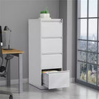 COZONY 4 Drawer File Cabinet w/ Lock, Vertical Filing Cabinets for Home Office, Metal Steel Storage Cabinet for Legal Size File, Assembly Required