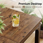 Dyonery Computer Desk, 1.2 Thick Desktop, Heavy-Duty Metal Frame, Large Home Office & Gaming Desk, Rustic Brown
