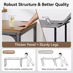 Dyonery Computer Desk, 1.2 Thick Desktop, Heavy-Duty Metal Frame, Large Home Office & Gaming Desk, Rustic Brown