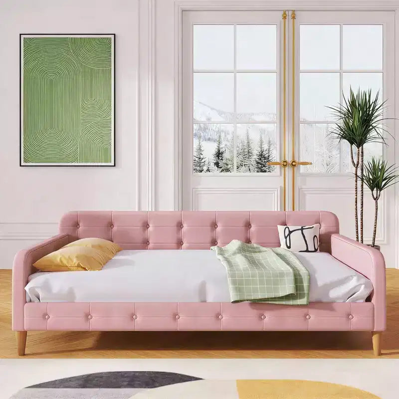 Luxystar Modern Full Size Linen Upholstered Daybed
