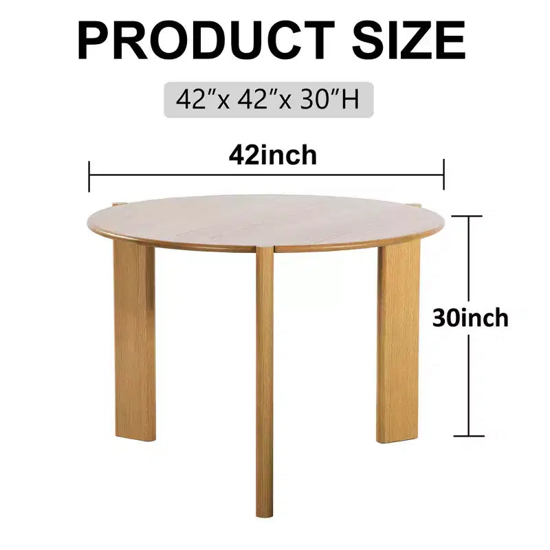 PexFix Table de salle à manger en bois massif de style campagnard, plateau rond aspect bois avec base en croix pour salles à manger modernes et réunions de famille
