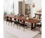 71 Long Dining Table for 6-10 People - Kitchen Table with Extra Thick Tabletop, Rectangular Table for Dining Room, Office, Walnut