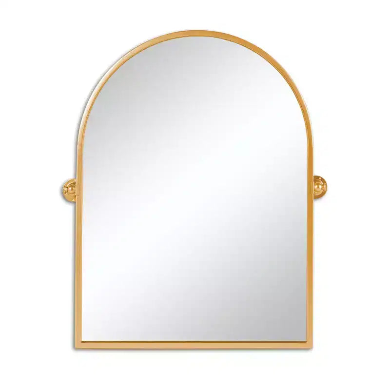 HomeRoots 36 Gold Metal Arch Tilting Framed Accent Mirror