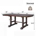 GDF Studio Vaughn 60-78 Extendable Dining Table with Removable Leaf, Large Expanding Table for 4-8