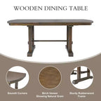 GDF Studio Vaughn 60-78 Extendable Dining Table with Removable Leaf, Large Expanding Table for 4-8
