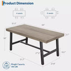 Industrial Dining Table for 4-6 People, 63 Long Wooden Kitchen Table with Sturdy Metal Frame & Rustic Brown Finish - Seats 4 Rectangular Counter