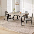 Industrial Dining Table for 4-6 People, 63 Long Wooden Kitchen Table with Sturdy Metal Frame & Rustic Brown Finish - Seats 4 Rectangular Counter