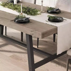 Industrial Dining Table for 4-6 People, 63 Long Wooden Kitchen Table with Sturdy Metal Frame & Rustic Brown Finish - Seats 4 Rectangular Counter