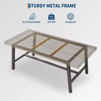 Industrial Dining Table for 4-6 People, 63 Long Wooden Kitchen Table with Sturdy Metal Frame & Rustic Brown Finish - Seats 4 Rectangular Counter