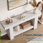 Entryway Console Table, Farmhouse 2-Tier Entryway Table, Long Sofa Accent Table Behind Couch Table with Open Storage for Entrance, Living Room, 63