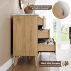 9 Drawers Dresser for Bedroom, 60.6 Wide Dressers with Curved Profile Design, Fluted Wood Drawers, Modern Chest of Dressersfor Living Room