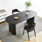 Extensible Dining Table with MDF Top and Metal Legs, for Dining Room, Office, or Coffee Table