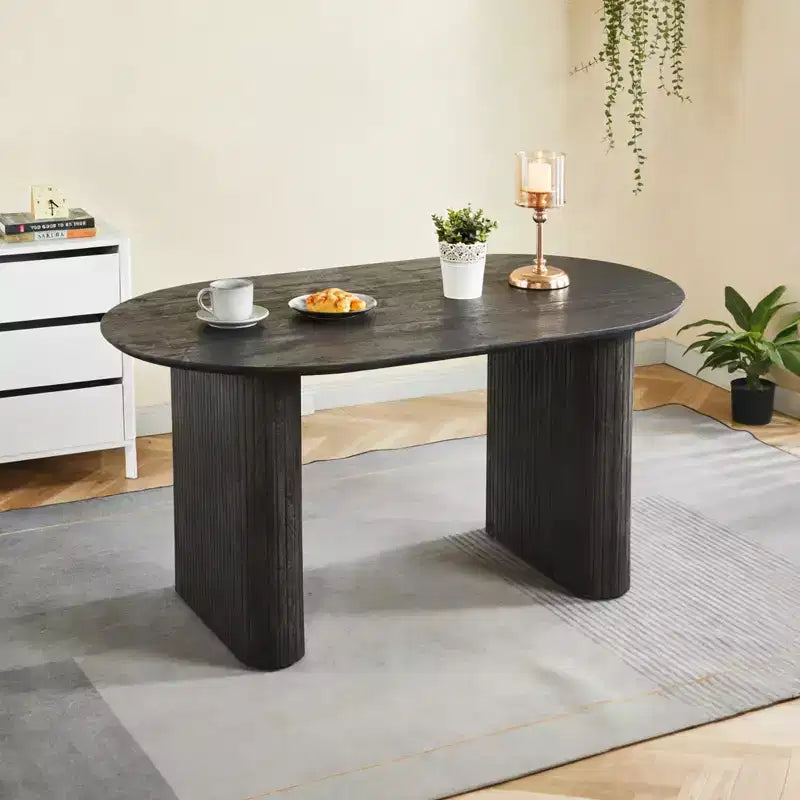 Extensible Dining Table with MDF Top and Metal Legs, for Dining Room, Office, or Coffee Table