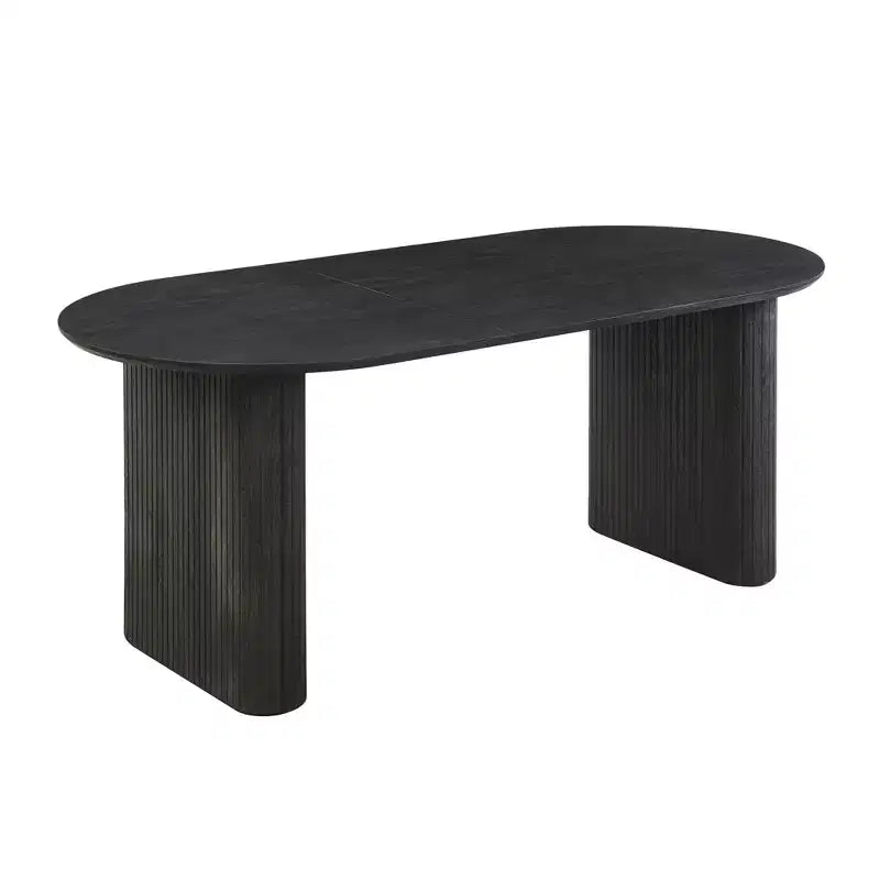 Extensible Dining Table with MDF Top and Metal Legs, for Dining Room, Office, or Coffee Table