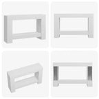 Farmhouse Console Table with Solid Base, 47 2-Tier Sofa Table for Entryway or Living Room, Rustic Wood Grain Accent Table - White