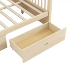 Polibi Rustic Wooden Canopy Bed with Storage Drawers