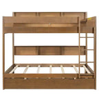 Whisen Full over Full Bunk Bed & Bed Frame with Trundle & Built-in Storage