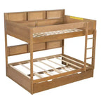 Whisen Full over Full Bunk Bed & Bed Frame with Trundle & Built-in Storage