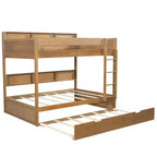 Whisen Full over Full Bunk Bed & Bed Frame with Trundle & Built-in Storage