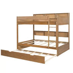 Whisen Full over Full Bunk Bed & Bed Frame with Trundle & Built-in Storage
