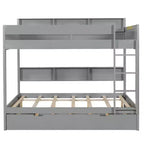 Whisen Full over Full Bunk Bed & Bed Frame with Trundle & Built-in Storage