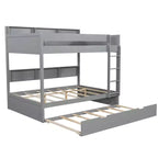 Whisen Full over Full Bunk Bed & Bed Frame with Trundle & Built-in Storage