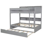 Whisen Full over Full Bunk Bed & Bed Frame with Trundle & Built-in Storage